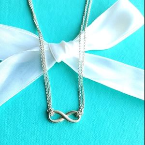 Infinity double chain necklace